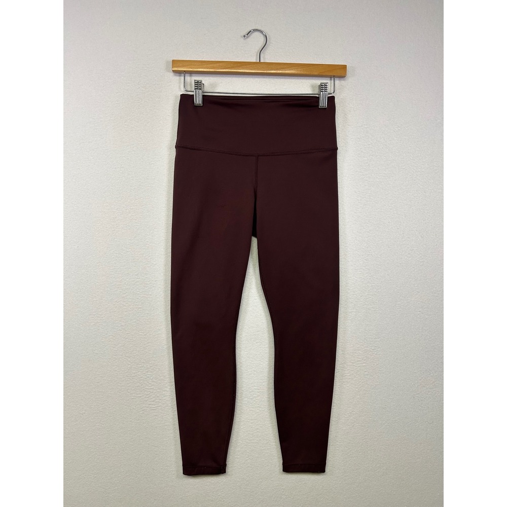 Athleisure Yogalicious Womens Small‎ Burgundy Lux High Rise Ankle Leggings